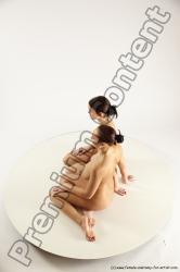 Nude Woman - Woman White Sitting poses - ALL Slim long brown Sitting poses - simple Multi angle poses Pinup